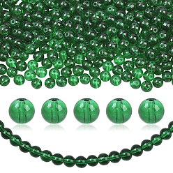 Зеленый 3 нити из запекаемых окрашенных прозрачных стеклянных круглых бусин, зелёные, 8.5~9 мм, отверстие : 1.5 мм, около 100~105 шт / нитка, 31.80'' (80.77 см)