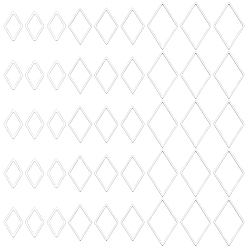 Stainless Steel Color 90Pcs 3 Styles 201 Stainless Steel Linking Rings, Rhombus, Open Back Bezel, Non-Tarnish, Stainless Steel Color, 15.5~26x10~16x1mm, 30pcs/style