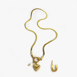 Letter U 304 ожерелья из нержавеющей стали с подвесками в виде букв и сердец для женщин, с натуральным пресноводным жемчугом, цветочный белый, золотые, Буква U, 18.23 дюйм (46.3 см)