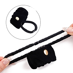 Черный Эластичные аксессуары для волос из полиэстера, с шлепками-браслетами, для девочек или женщин, резинка для волос / резинки для волос, чёрные, 82 мм, внутренний диаметр: 44 мм