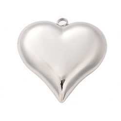 Нержавеющая Сталь Цвет 304 подвески из нержавеющей стали, шарма сердца, анти-тускнение, цвет нержавеющей стали, 46x46x14 мм, отверстие : 4 мм