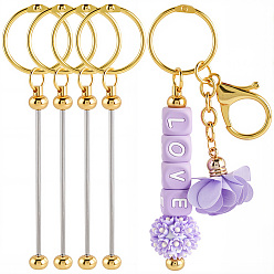 Золотой 10 шт. железные застежки для брелоков с бусинами, золотые, 112 мм