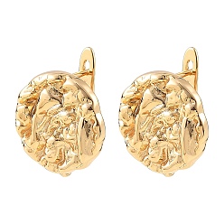 Real 18K Gold Plated SHEGRACE Brass Hoop Earring Findings, Oval, with Loop, Cadmium Free & Lead Free & Nickel Free, Real 18K Gold Plated, 19x12.5x16mm, Hole: 1.2mm, Pin: 1mm