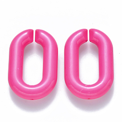Deep Pink Opaque Acrylic Linking Rings, Quick Link Connectors, for Cable Chains Making, Oval, Deep Pink, 31x19.5x5.5mm, Inner Diameter: 19.5x7.5mm