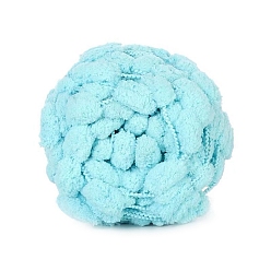 Himmelblau Pom-Pom-Grobgarn, Armstrickgarn, superweiches Jumbo-Chenille-Polyestergarn, für Decken Kissen Dekoration Projekte, Himmelblau, 30 mm, ca. 27.34 Yards (25 m)/Knüll