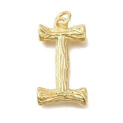 Letter I Стойки обшивки латунные подвески, долговечный, без кадмия и без свинца, реальный 18 k позолоченный, с целью перехода в кольце, Буква "i", 37x20.5x7.5 мм, отверстие : 5 мм