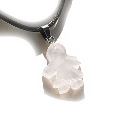 Розовый Кварц Природного розового кварца подвески, очарование девушки, платина, 20x16x5 мм