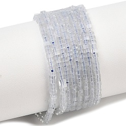 Аквамарин Природные Аквамарин бисер нитей, квадратный, 1.5x1.5x1~1.5 мм, отверстие : 0.5 мм, около 344 шт / нитка, 14.96'' (38 см)