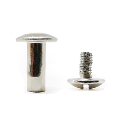 Платина Латунная заклепка, с железными винтами, для кошелька сумочка обувь кожаный ремень для одежды, платина, 15x11 мм, 10.5x11 мм