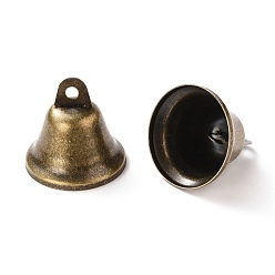 Antique Bronze Iron Bell Pendants, without Bell Tongue, Antique Bronze, 38x38mm, Hole: 4.5mm