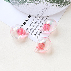 Светло-Коралловый Стекло подвеска, круглый шар прелести, свет коралловый, 28x20 мм