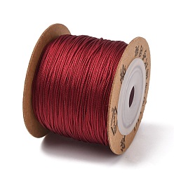 Red Nylon Chinese Knotting Cord, Braided Thread for Jewelry Making Macrame Craft, Red, 0.6mm, about 109.36 yards(100m)/roll