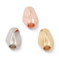 Mixed Color Rack Plating Brass Beads, Cadmium Free & Lead Free, Long-Lasting Plated, Rhombus, Mixed Color, 6x4mm, Hole: 2mm