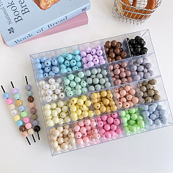 (52) Непрозрачная лаванда Непрозрачные акриловые бусины, круглые, разноцветные, 17~17.5 мм, отверстие : 4 мм