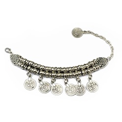 Античное Серебро Браслеты на ногу из сплава в винтажном стиле с кисточками для женщин, античное серебро, 6-3/4 дюйм (170 мм)