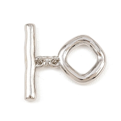 Rhombus Латуни Переключить застежками, без кадмия и без свинца, долговечный, платина, ромб, 5.5~16.5x14~22.5x2.5~3 мм, отверстие : 1.2~1.8 мм