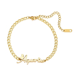 Водолей Браслет из нержавеющей стали с двенадцатью созвездиями, Водолей, 5-7/8 дюйм (15 см)