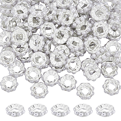 Серебро 100шт. разделительные бусины из АБС-пластика, плоско-круглые, серебряные, 11.5x3.5 мм, отверстие : 4.5 мм