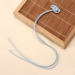 Серебро Большие подвески с кисточками из полиэстера в китайском узле, серебряные, 400 мм