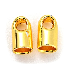 Настоящее золото 18K Стойки обшивки концов латуни шнур, торцевые заглушки колонны, без кадмия и без свинца, долговечный, реальный 18 k позолоченный, 6x3 мм, отверстие : 1.5 мм, внутренний диаметр: 2.5 мм