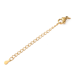 Настоящее золото 18K 304 Удлинитель цепочки из нержавеющей стали с подвесками в форме капли, ионное покрытие (ip), реальный 18 k позолоченный, 68 мм