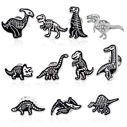 (52) Непрозрачная лаванда 11 шт. 11 стили броши из сплава, с клатчем-бабочкой, динозавр, без кадмия, без никеля и без свинца, разноцветные, 14.5~28x18~31 мм, 1 шт / стиль