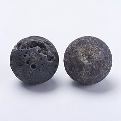 (405) Непрозрачный AB вишня Галька естественный druzy geode кварцевые бусины, Украшения для дома из драгоценных камней, нет отверстий / незавершенного, круглый шар, с черным покрытием, 40 мм