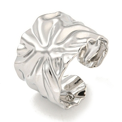 Нержавеющая Сталь Цвет Не тускнеет 304 кованое открытое манжетное кольцо из нержавеющей стали, широкое кольцо для женщин, цвет нержавеющей стали, регулируемый