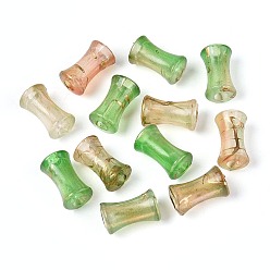 Зеленый лайм Прозрачные акриловые бусины, волочильных стиле, бамбук совместное, с блеском порошок, зеленый лайм, 11.5~12x7 мм, отверстие : 3 мм, о: 3571 шт / 500 г