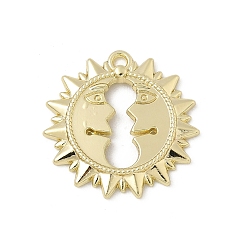 Золотой Подвески из сплава , солнце, золотые, 21x21x2 мм, отверстие : 1.5 мм
