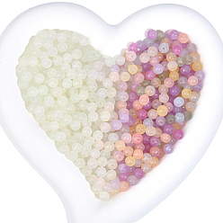 Weiß 800 Stück transparente, UV-reaktive Glasperlen, Farbwechselnde Perlen, Runde, weiß, 6~6.5 mm, Bohrung: 1.2~1.6 mm
