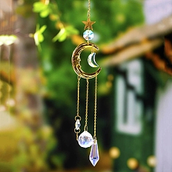 Cone Металлические подвесные украшения в виде луны, стеклянные кисточки для украшения дома и сада, конус, 345 мм