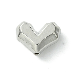 Platinum Alloy Beads, Heart, Platinum, 9x12x5.5mm, Hole: 1.6mm