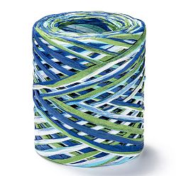 Разноцветный Лента из рафии, упаковочная бумажная нить, для упаковки подарков, декорации для вечеринок, ремесло ткачество, красочный, 3~4 мм, около 200 м / рулон