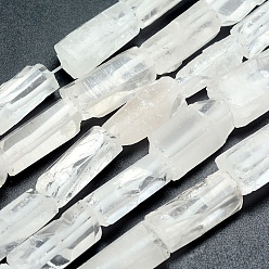 Quartz Crystal Natural Quartz Crystal Beads Strands, Cuboid, 25~26x9~17mm, Hole: 1.5mm, about 16pcs/strand, 15.7 inch(40cm)