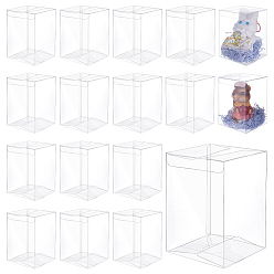 Прозрачный 30 шт. прямоугольные прозрачные пластиковые коробки из ПВХ для подарочной упаковки, водонепроницаемые складные коробки, для игрушек и форм, прозрачные, коробка: 10x10x14.2 см