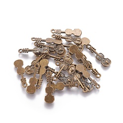 Античная Бронза Сплавочные подвески тибетского стиля, без свинца и без кадмия, скрипка, античная бронза, 25x7.5x2 мм, отверстие : 2 мм