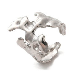 Stainless Steel Color Non-Tarnish 304 Stainless Steel Open Cuff Ring, Stainless Steel Color, US Size 7(17.3mm)