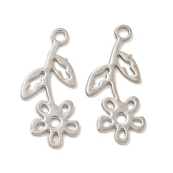 Платина Стойки обшивки латунные прелести, долговечный, без кадмия, без никеля и без свинца, цветок, платина, 11.5x5.5x0.3 мм, отверстие : 0.8 мм