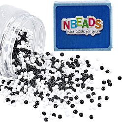 Mixed Color 6/0 Glass Seed Beads, Opaque Colours Seed, Small Craft Beads for DIY Jewelry Making, Round, Mixed Color, 4mm, Hole: 1.5mm, 2colors, 120g/box