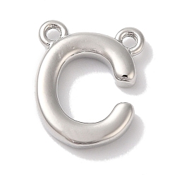 Letter C Стойки обшивки латунные подвески, долговечный, без свинца и без кадмия, письмо амулеты, платина, буква С, 11x9x2 мм, отверстие : 1 мм