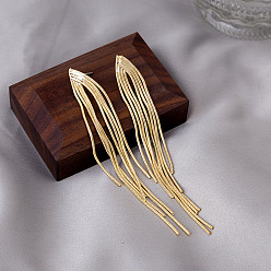 Золотой Сплав кисточки серьга стержня, золотые, 81x13 мм