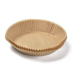 Цвет Древесины Одноразовый бумажный вкладыш для аэрофритюрницы, антипригарный матовый пергамент из древесной массы бумажная тарелка, деревесиные, 160x45 мм