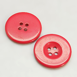 Красный Пуговицы из смолы, окрашенные, плоско-круглые, красные, 34x4 мм