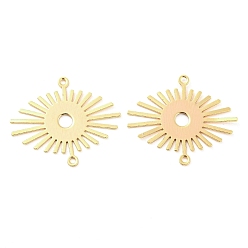 Настоящее золото 18K Подвески из латуни, солнечные ссылки, без кадмия, без никеля и без свинца, реальный 18 k позолоченный, 20.5x24x0.7 мм, отверстие : 1.2 мм