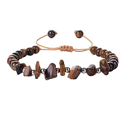 Тигровый глаз Натуральный тигровый глаз круглые бусины и чипсы плетеные браслеты из бисера для женщин и мужчин