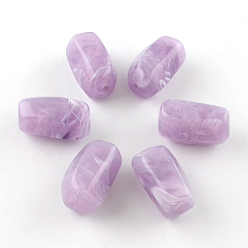 Лиловый Колонки имитация драгоценных камней акриловые бусины, сирень, 25x11.5x2 мм, Отверстие : 2 мм , около 160 шт / 500 г