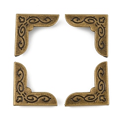 Античная Бронза Железные металлические уголки для фотоальбомов, античная бронза, 23x23x6.5 мм