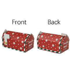 (123L) Белый крем непрозрачный блеск Рождественские печатные бумажные подарочные коробки конфет, коробки для упаковки конфет, коробки шоколадные рождественские подарки для гостей, огнеупорный кирпич, 8x4.5x5.5 см