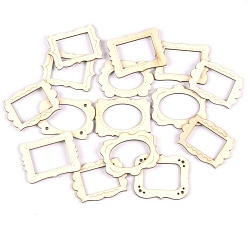 Цвет Древесины Незаконченные вырезы из дерева, принадлежности для рисования, мини фоторамка для аксессуаров для кукольного домика, деревесиные, о 20 шт / комплект